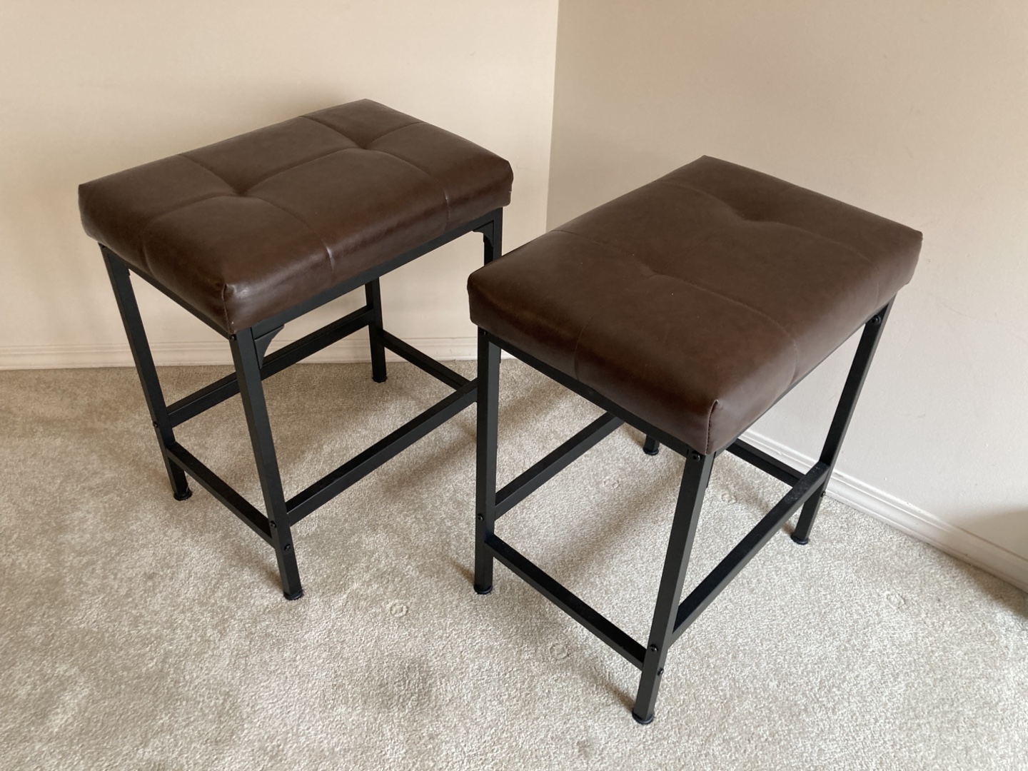 Faux leather stools