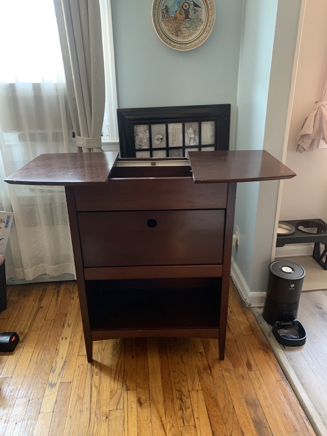 FREE Dark Brown Mahogany Wood Bar Cabinet - photo 2