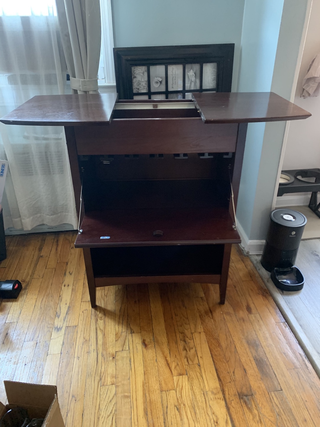 FREE Dark Brown Mahogany Wood Bar Cabinet