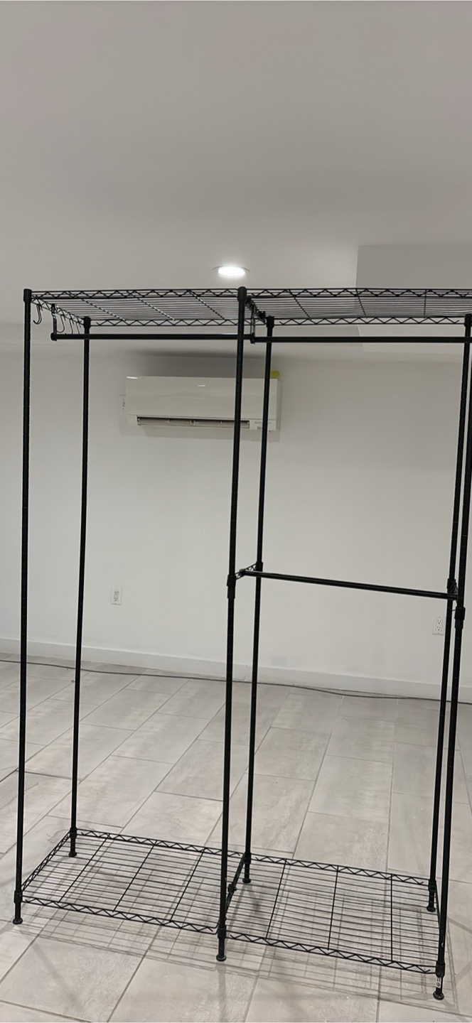 Portable Black Metal Garment Rack