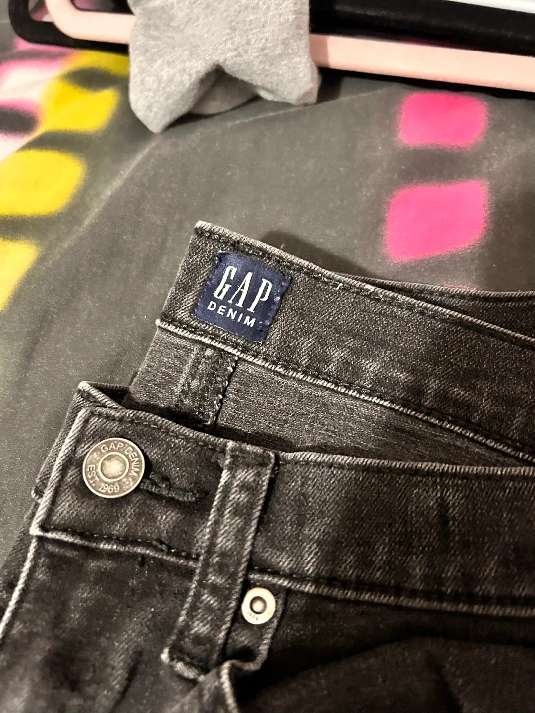 Gap Denim Black Distressed Jeans thumbnail