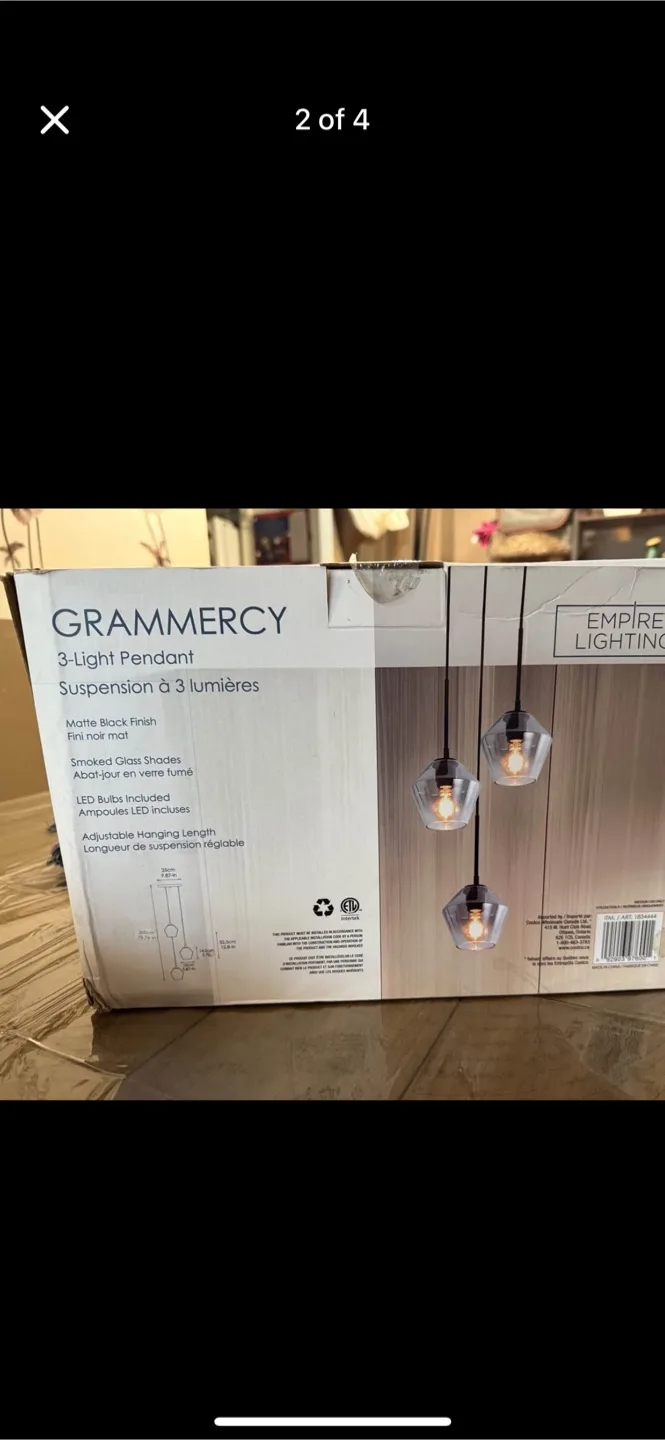 Grammercy 3-Light Pendant - Empire Lighting thumbnail