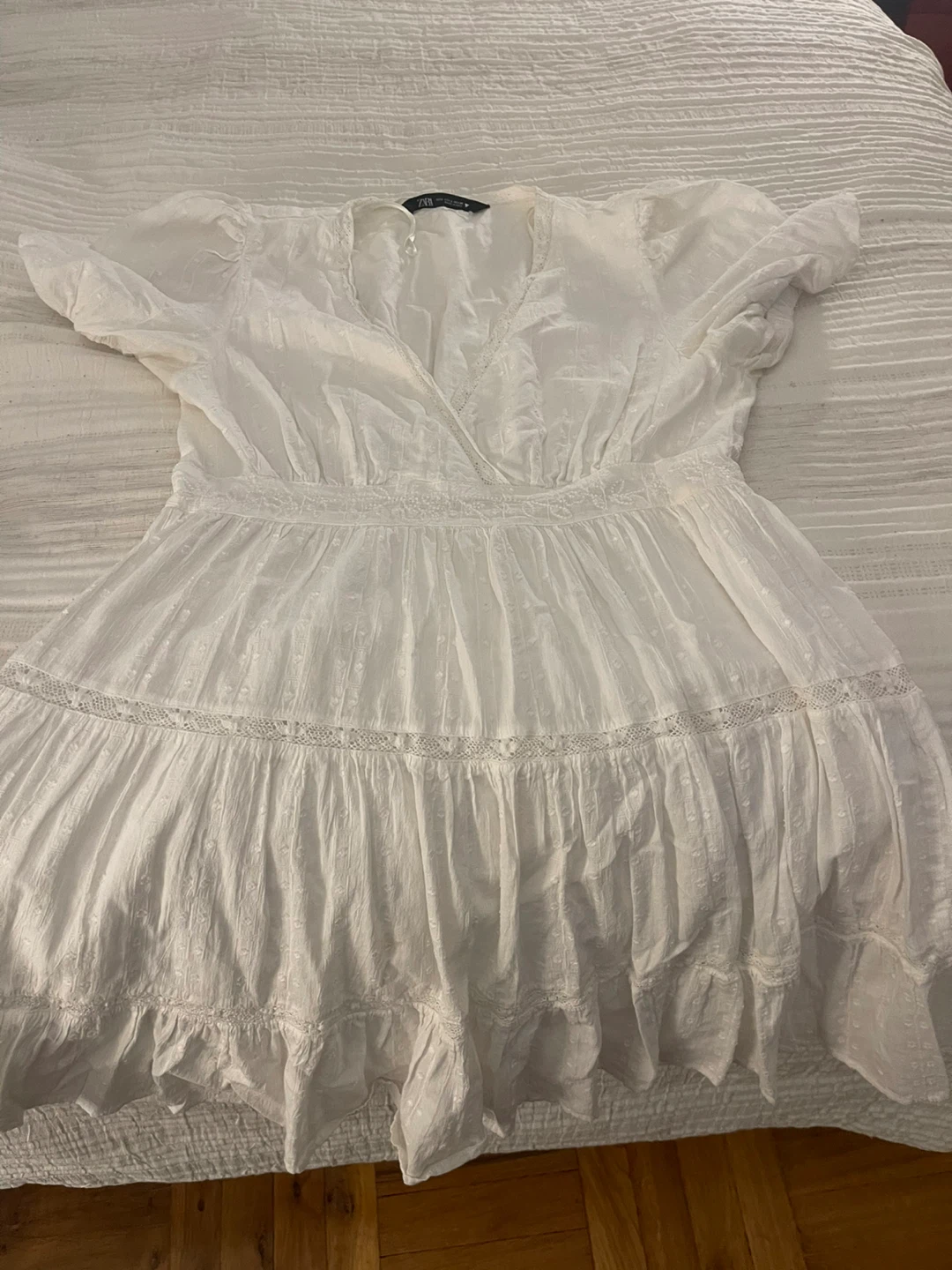 Zara White Dress - Size L