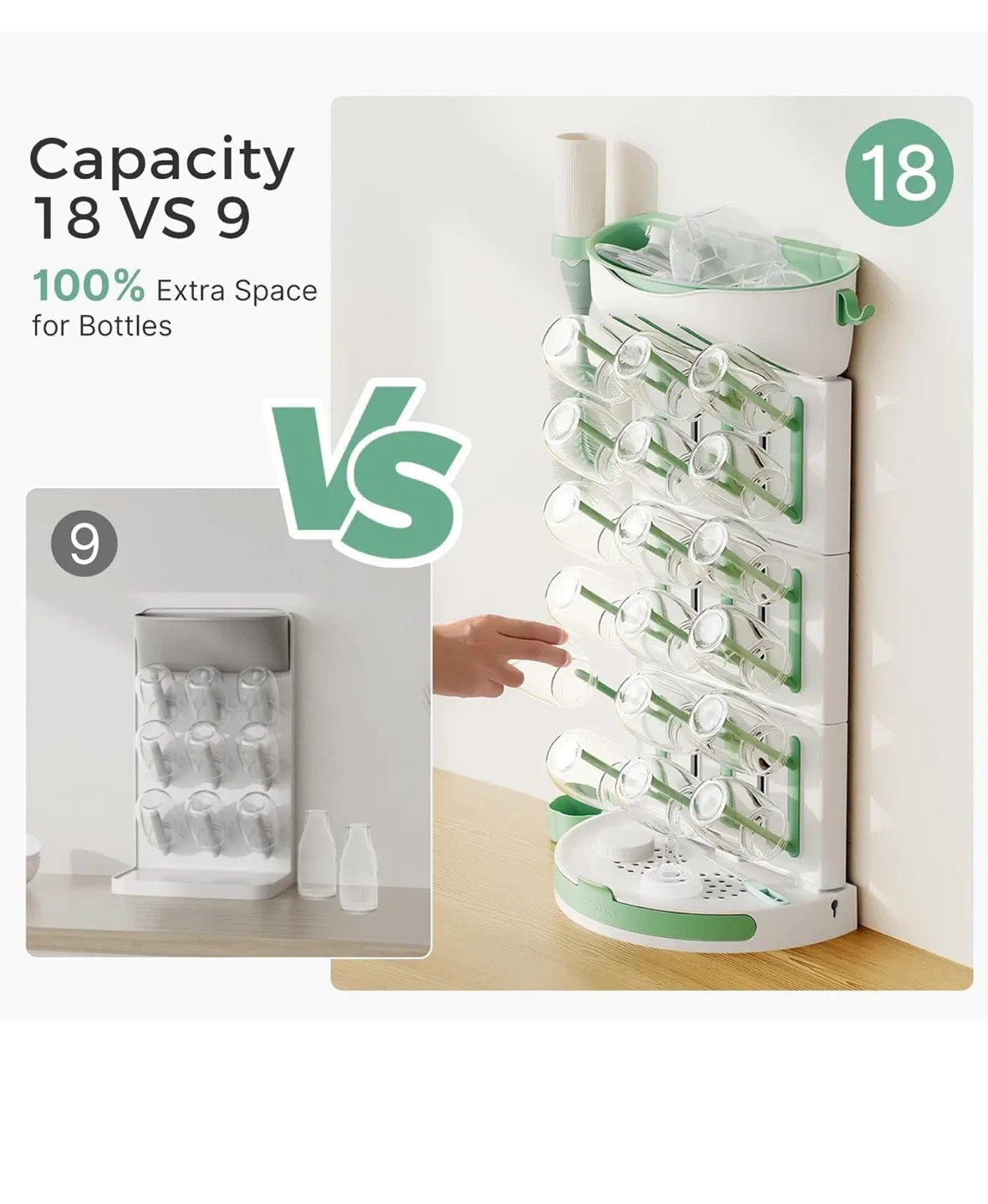 Momcozy Bottle Drying Rack - Holds 18 Bottles! image indicator(4)