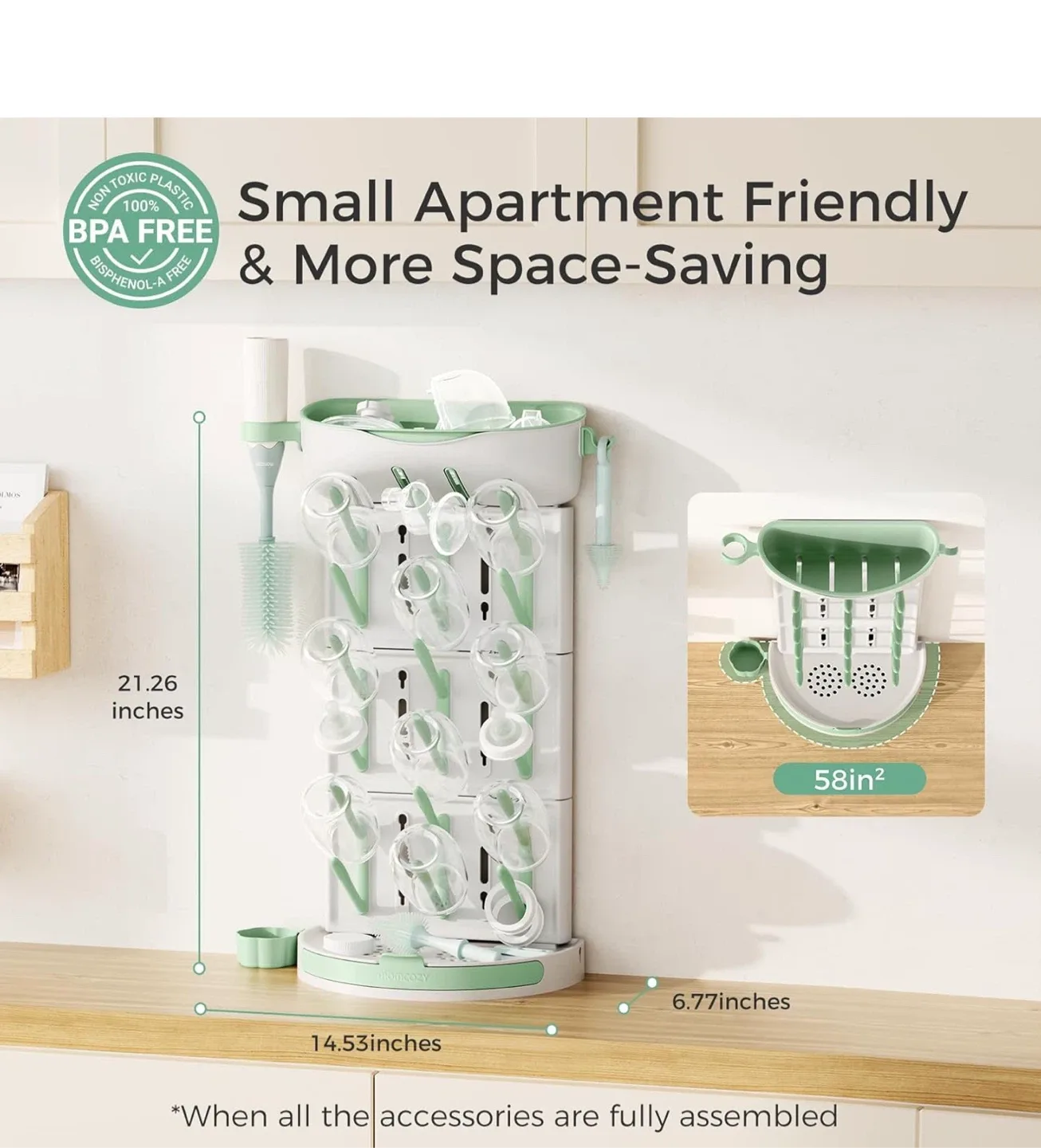 Momcozy Bottle Drying Rack - Holds 18 Bottles! image indicator(2)