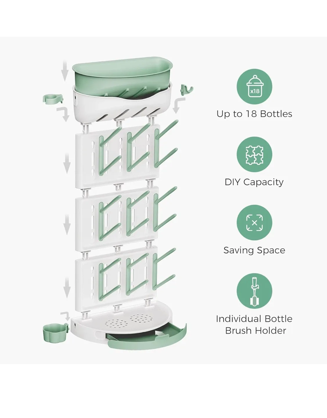 Momcozy Bottle Drying Rack - Holds 18 Bottles! image indicator(9)