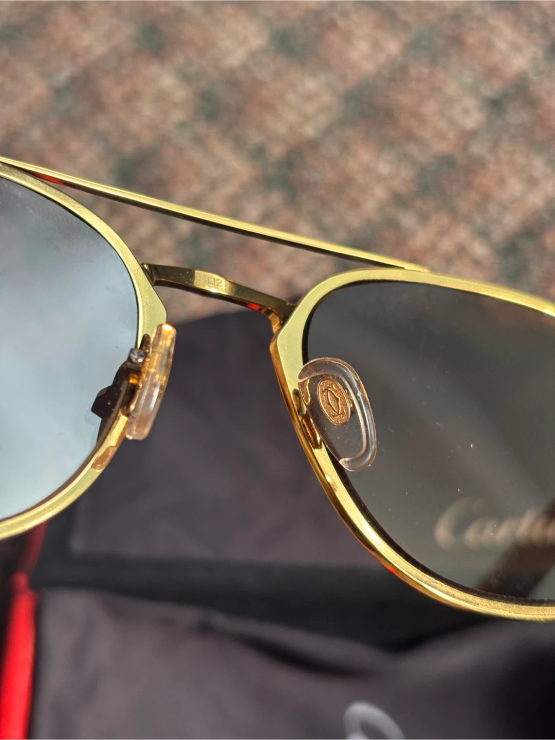 Cartier CT0012S Sunglasses, Gold/Tortoise, Size 145 - photo 5