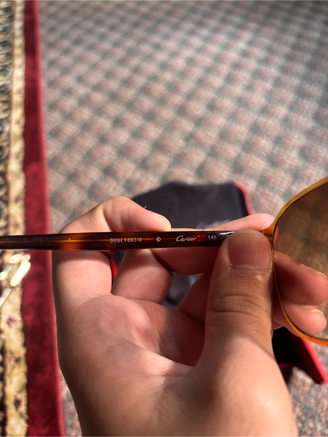 Cartier CT0012S Sunglasses, Gold/Tortoise, Size 145 - photo 3