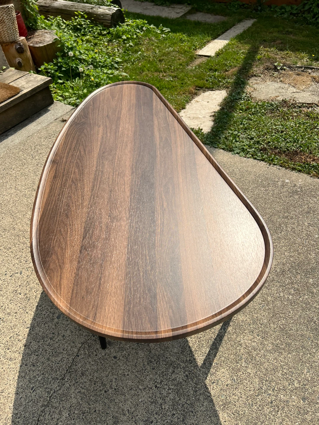 Mid-Century Modern Kidney Shaped Coffee Table - photo 2