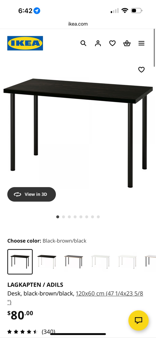 IKEA LAGKAPTEN / ADILS Desk - Black/Brown - photo 2
