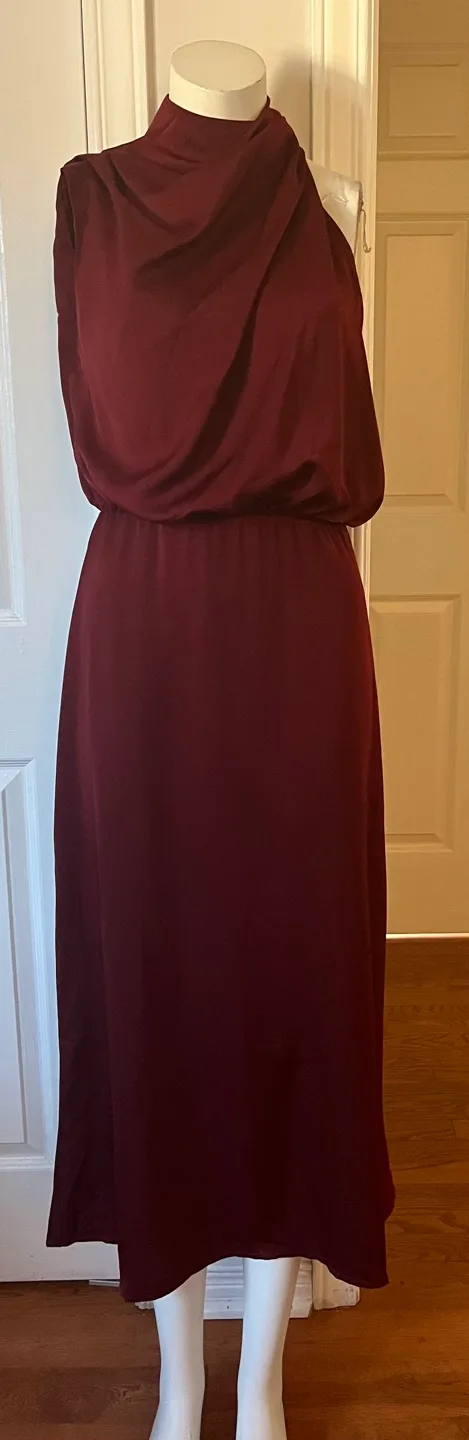Pretty garden Red Halter Mede Dress medium size thumbnail