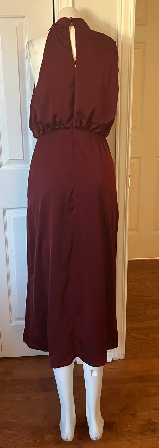 Pretty garden Red Halter Mede Dress medium size image indicator(3)