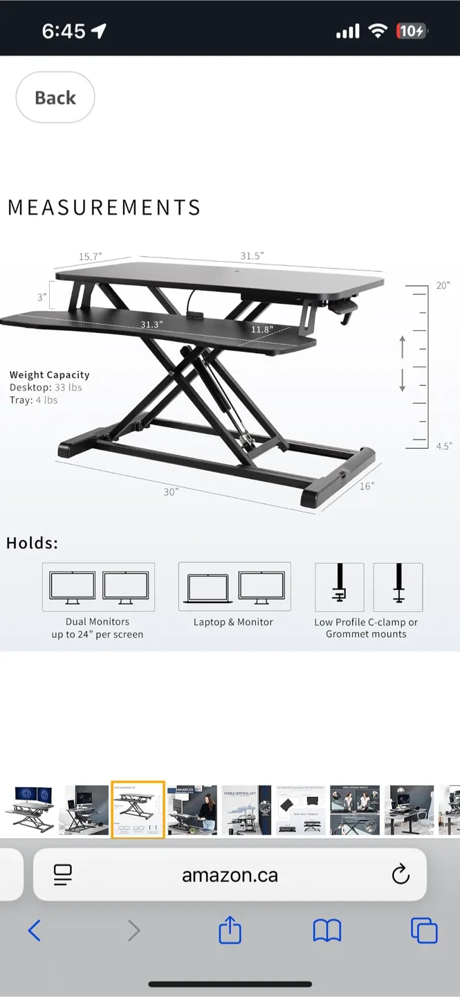 VIVO Black Standing Desk Converter image indicator(4)