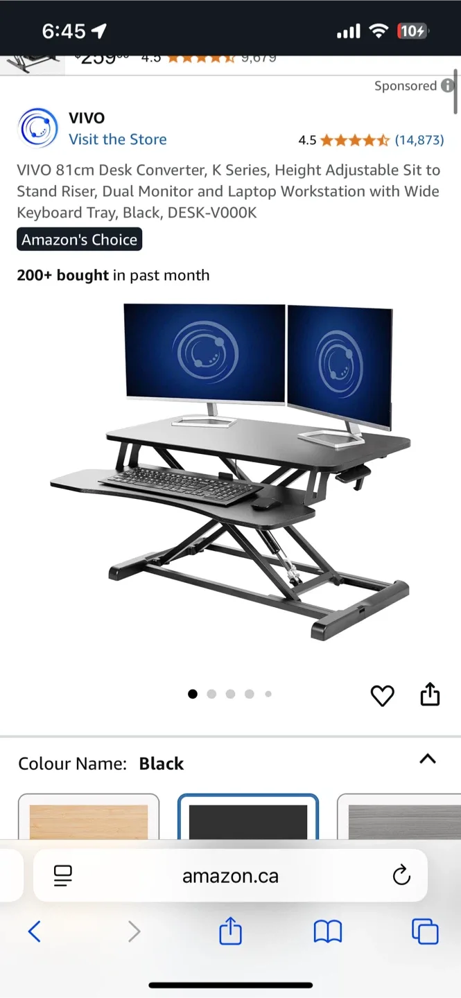 VIVO Black Standing Desk Converter image indicator(3)