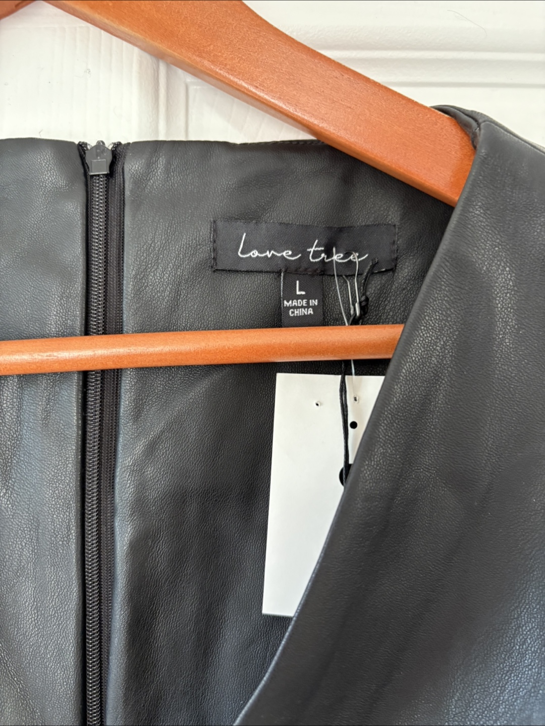 Love Tree Black Faux Leather Dress - Size L - photo 3