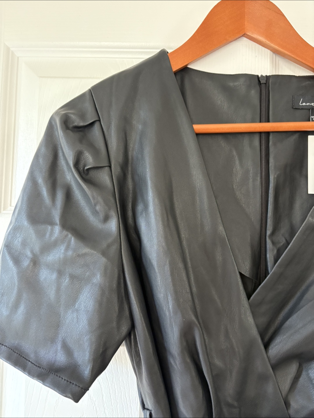 Love Tree Black Faux Leather Dress - Size L - photo 2