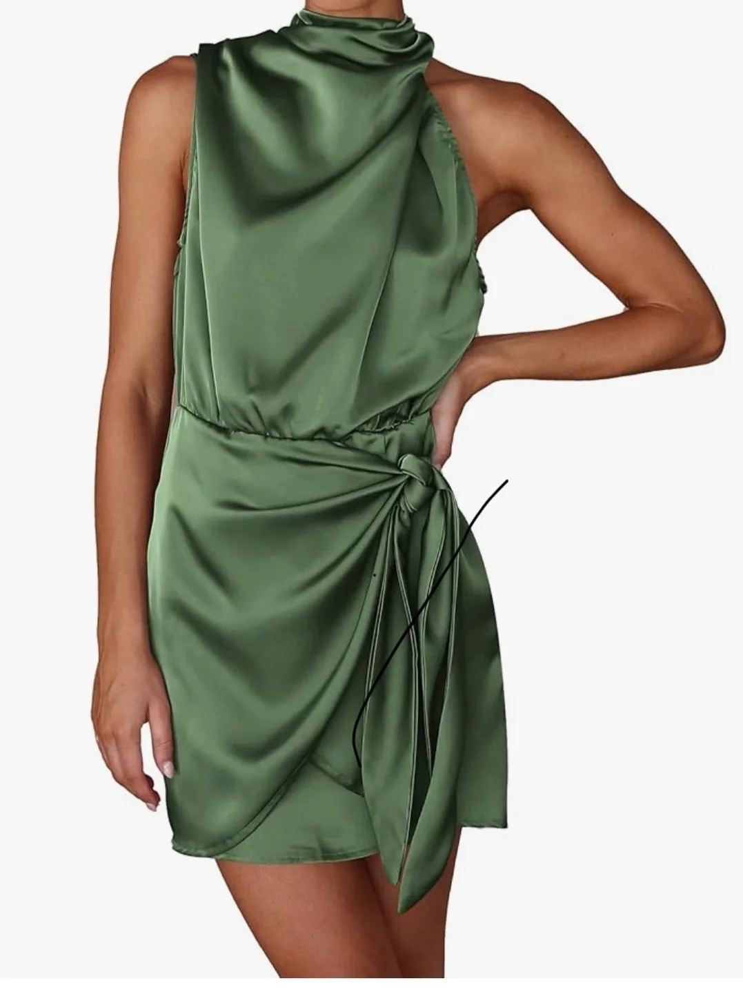 Green Halter Mini Dress - small/ medium thumbnail