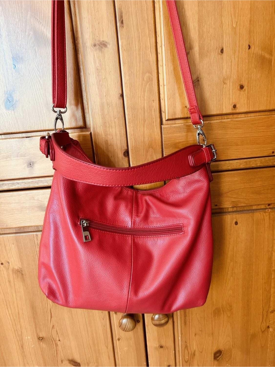Leather handbag purse with shoulder & crossbody straps - photo 3