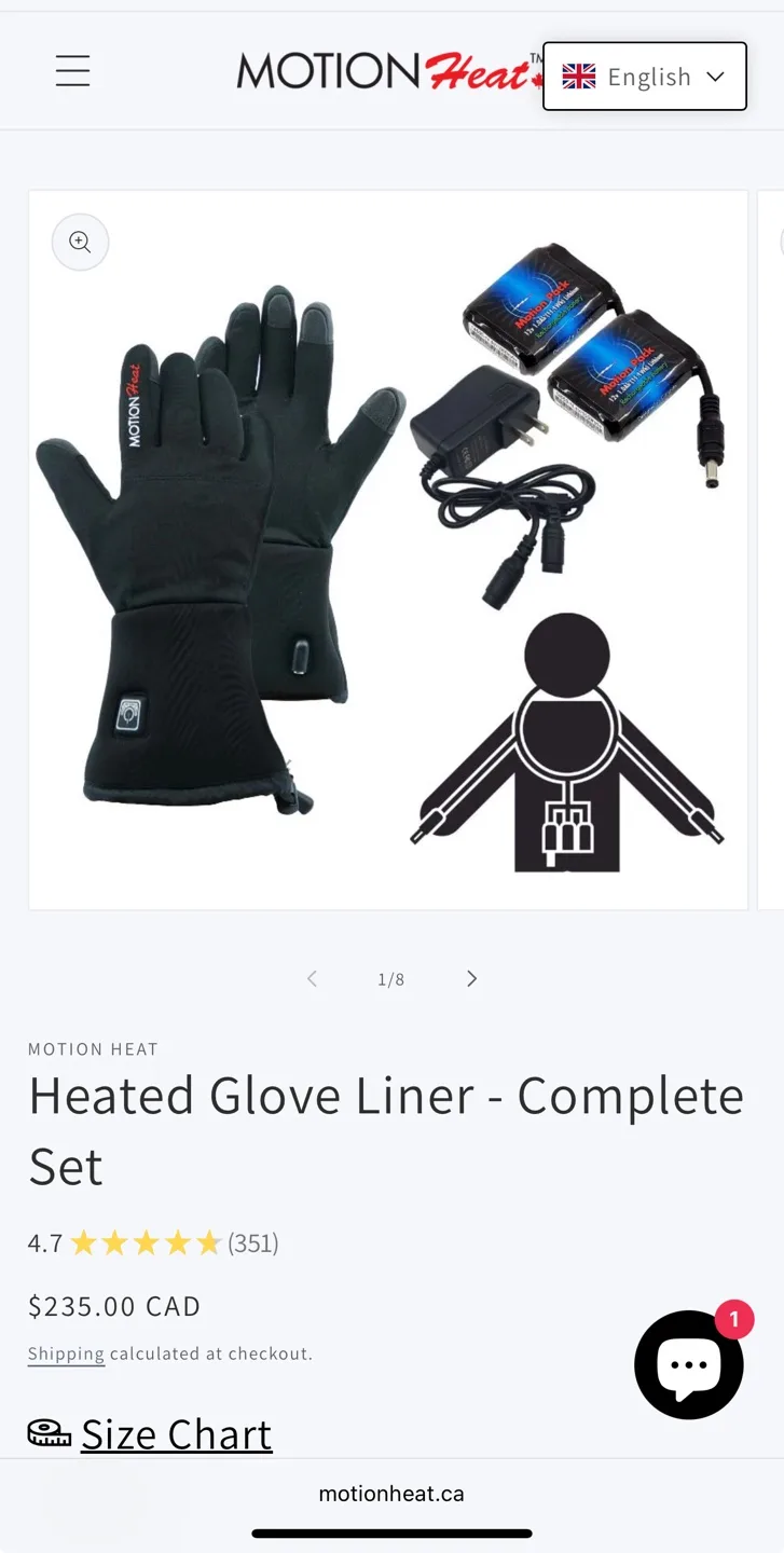 Motion Heated Glove Liners - Complete Set (Size S) image indicator(3)