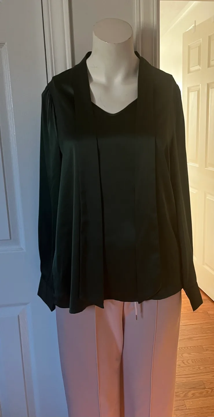 Grace Karin Women's Green Tie-Neck Blouse - Size S image indicator(4)