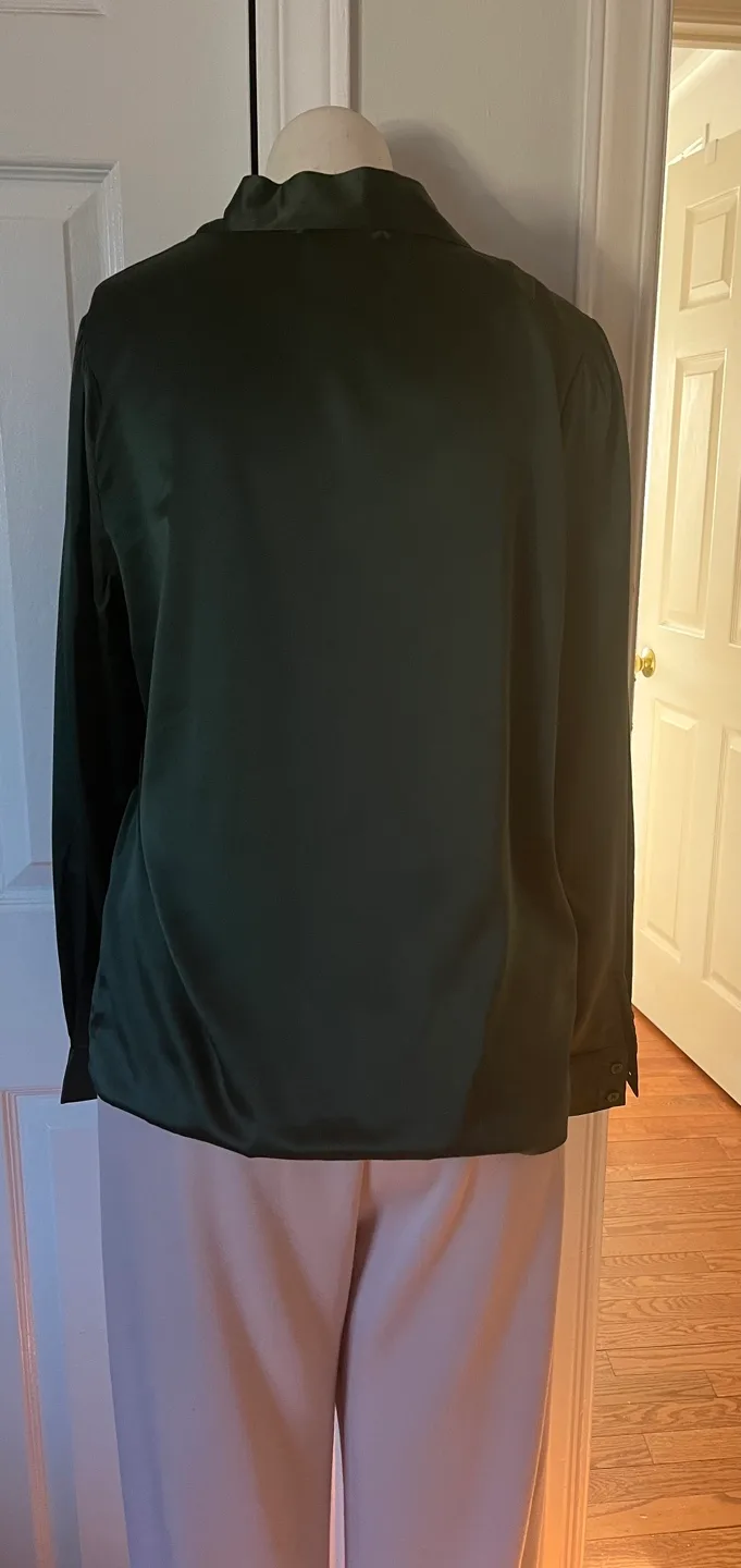 Grace Karin Women's Green Tie-Neck Blouse - Size S image indicator(8)