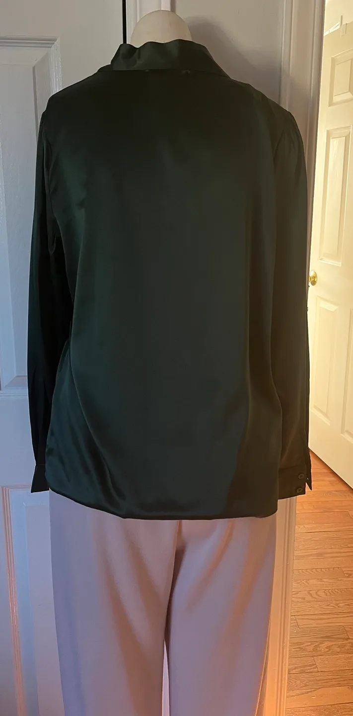 Grace Karin Women's Green Tie-Neck Blouse - Size S image indicator(9)