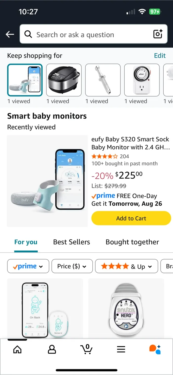Like New Eufy Baby S320 Smart Sock Baby Monitor image indicator(2)