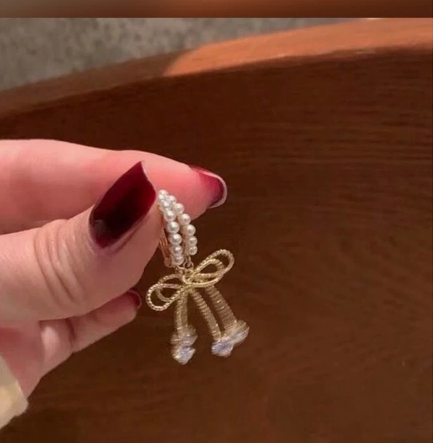 Bowknot Pearl Drop Earrings