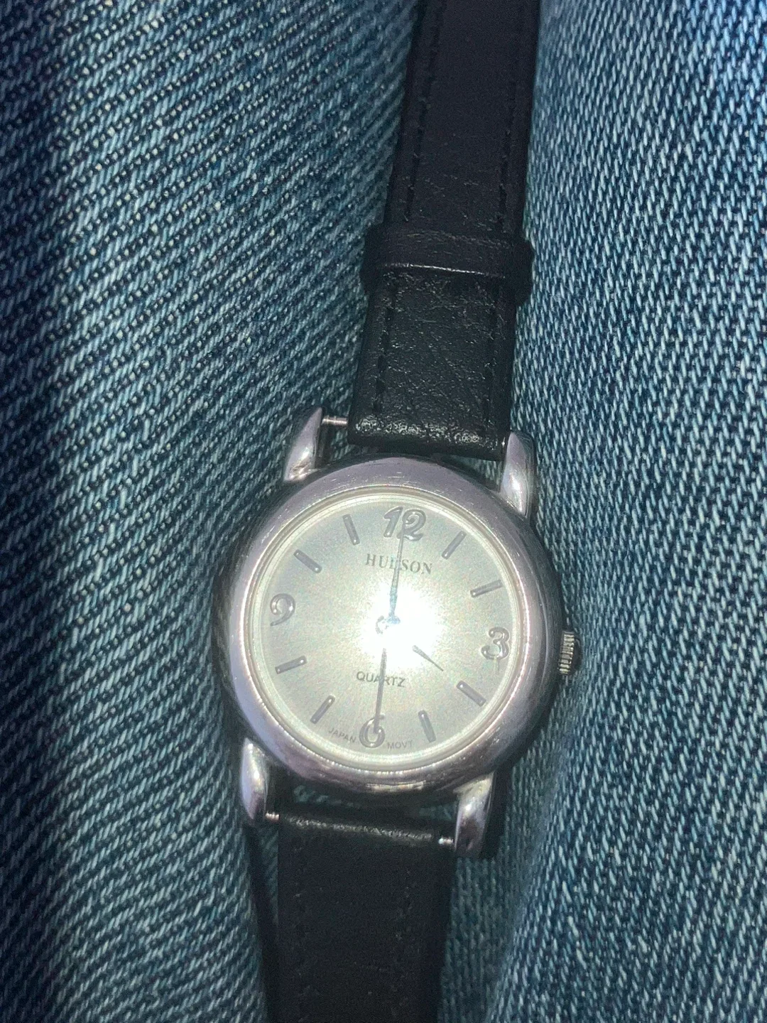 Hudson Quartz Watch - Black Leather Strap