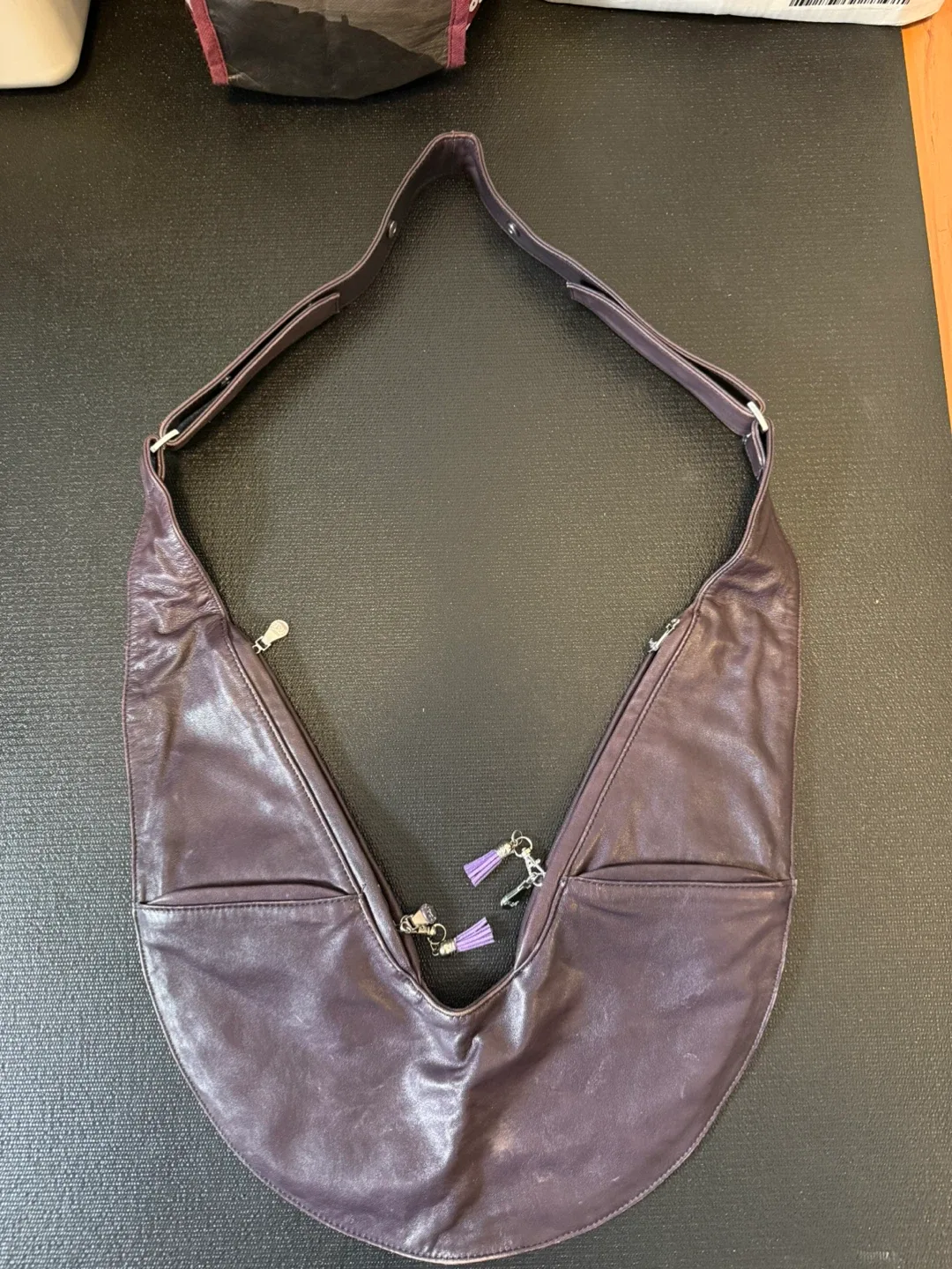 Coach Leather Crossbody Bag Purple thumbnail