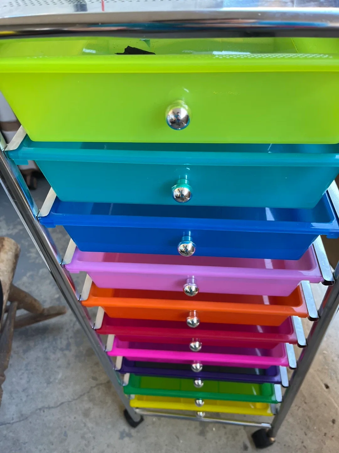 Rainbow Rolling Cart with 10 Drawers need gone asap thumbnail