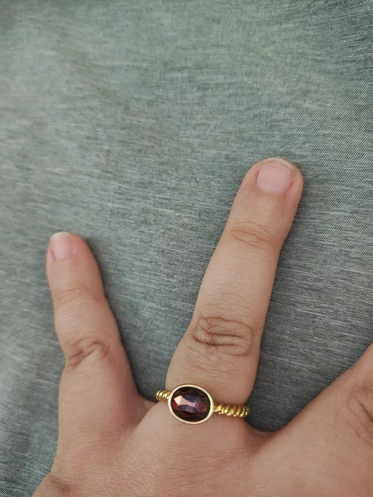 Gold Ring with Oval Purple Stone thumbnail