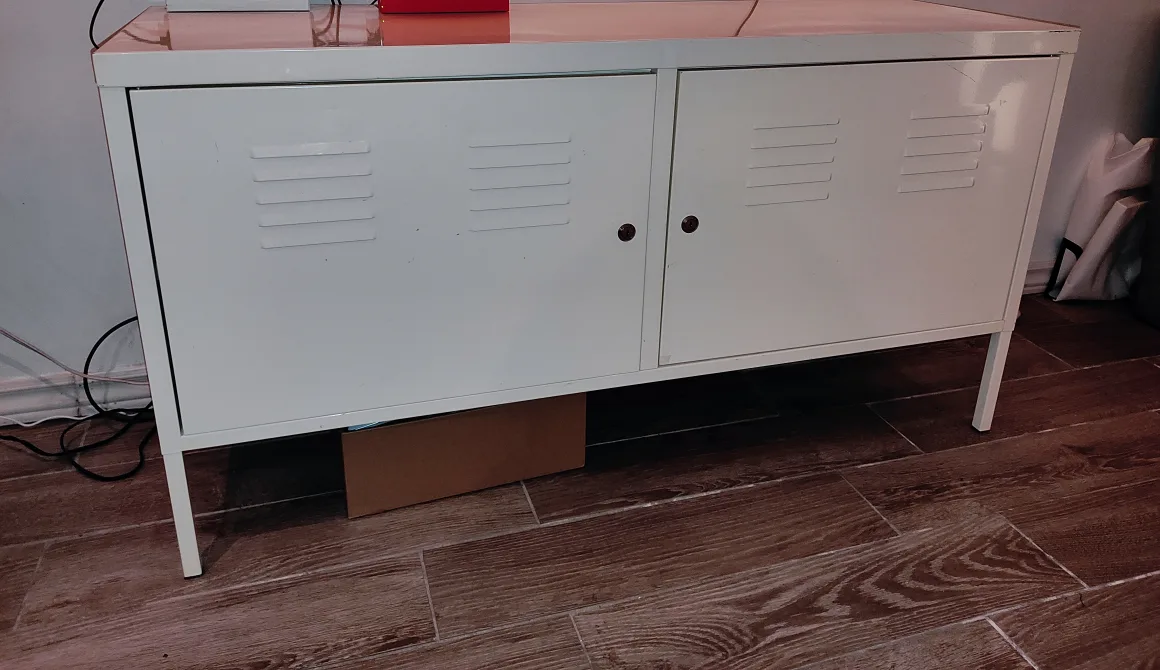White Metal Locker-Style Cabinet thumbnail