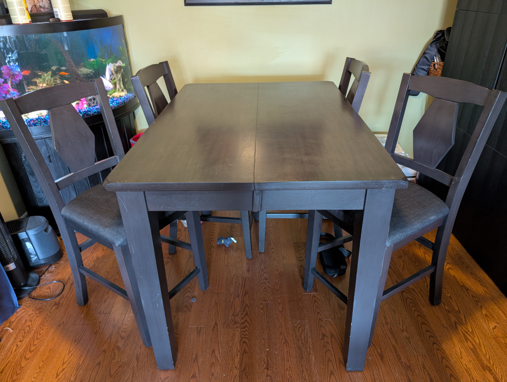 Dark Brown/black Dining Table with 4 Chairs