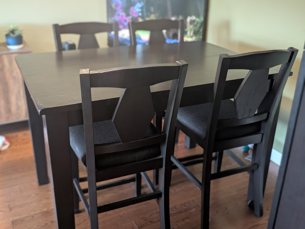 Dark Brown/black Dining Table with 4 Chairs - photo 5