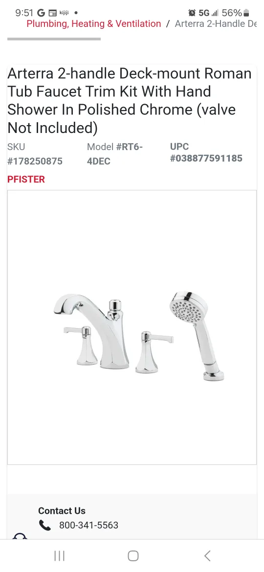 Pfister 2-handle Deck-mount Tub Faucet Trim Kit Hand Shower image indicator(2)