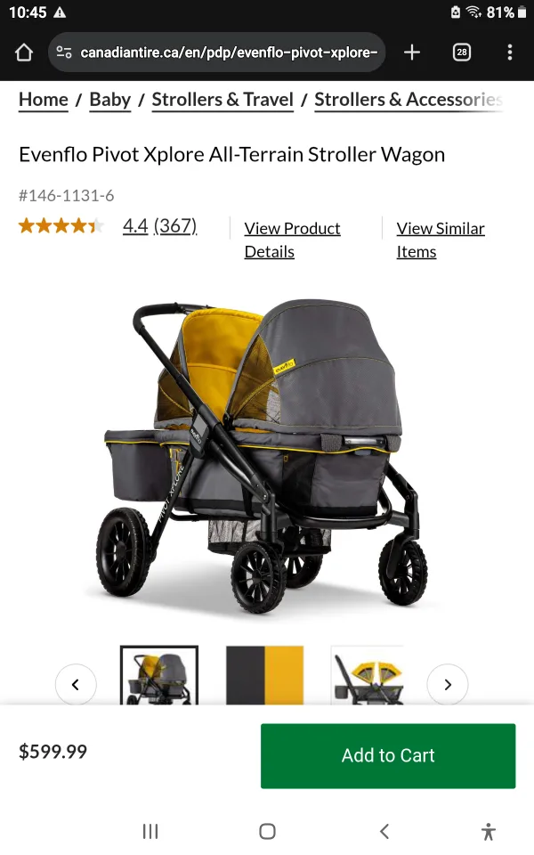 Evenflo Pivot Xplore All-Terrain Stroller Wagon thumbnail