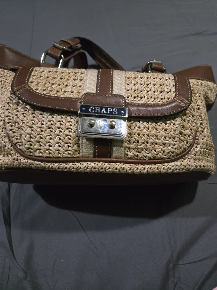 Chaps Straw & Leather Handbag thumbnail