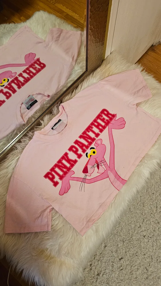 🧡 Brand New * Zara Pink Panther Crop Top - Size M thumbnail