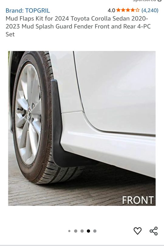 TOPGRIL Mud Flaps Kit for Toyota Corolla Sedan - photo 3