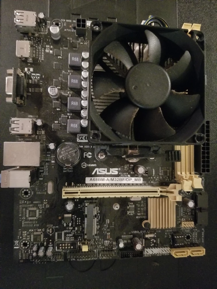 ASUS A68BM-A/M32BF/DP_MB Motherboard with cpu and heatsink
