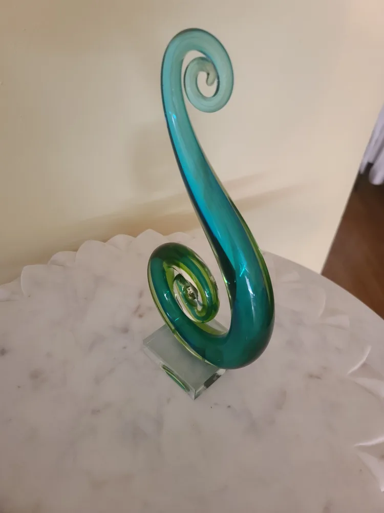 Green & Blue Glass Swirl Sculpture image indicator(3)