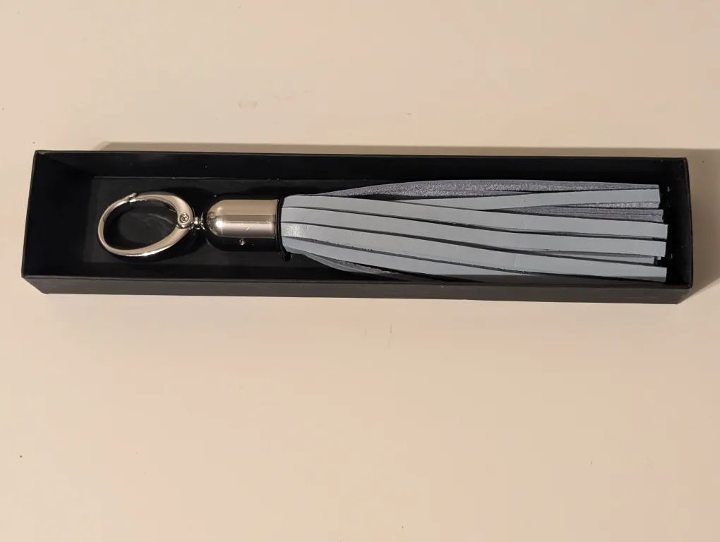 Marc Cain Leather Tassel Keyring - Blue thumbnail
