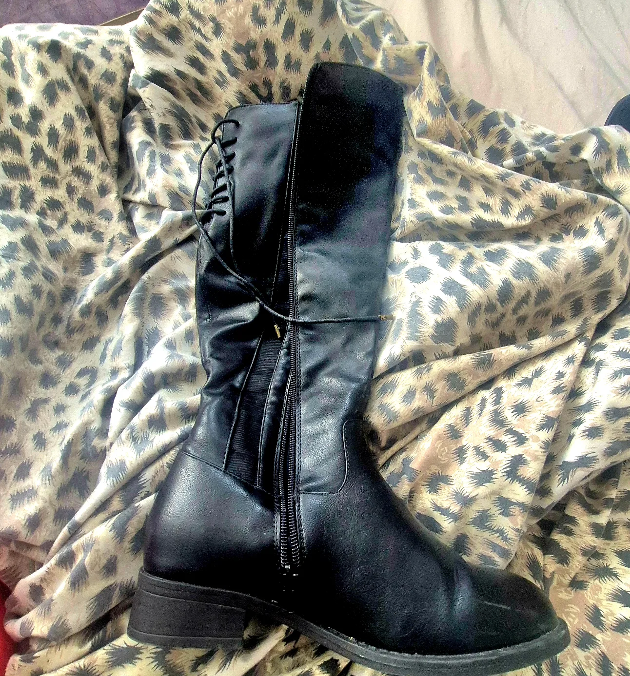 Black Knee-High Boots, Size 8 thumbnail