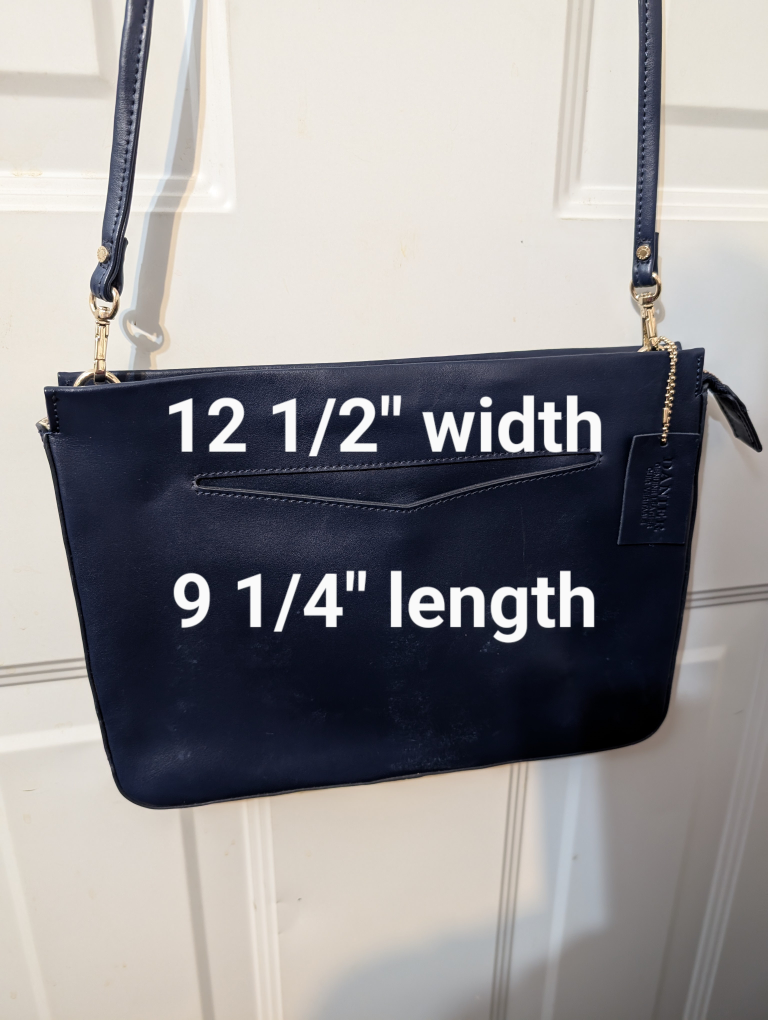 Danier Navy Blue Leather Crossbody Bag