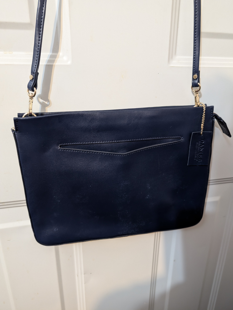 Danier Navy Blue Leather Crossbody Bag - photo 2
