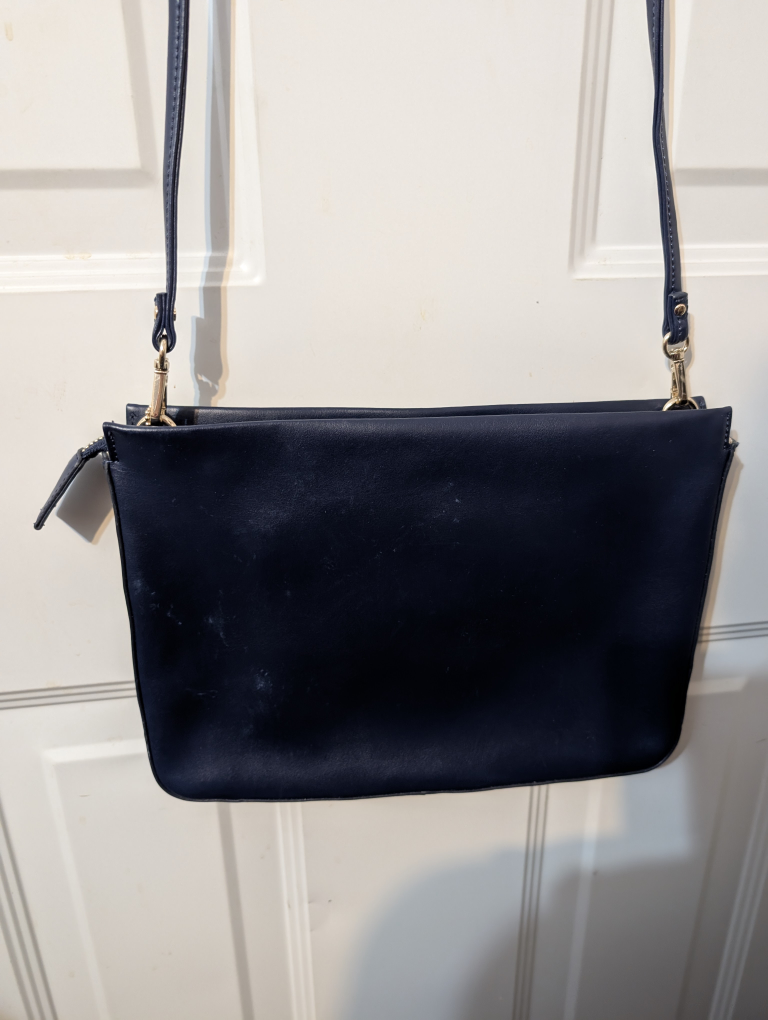 Danier Navy Blue Leather Crossbody Bag - photo 5