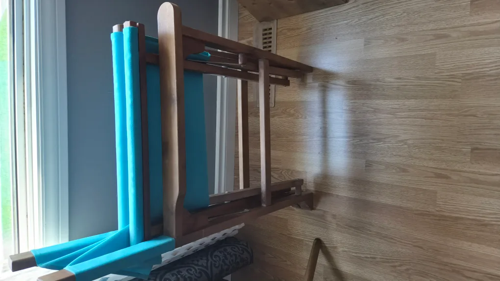 Folding Directors Chairs - Turquoise Canvas & Wood Frame image indicator(5)