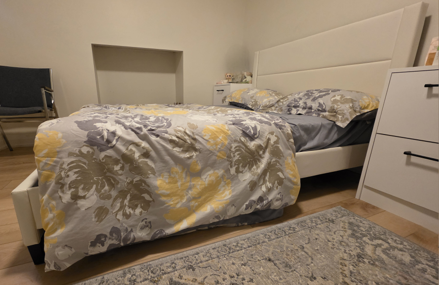 White double bed