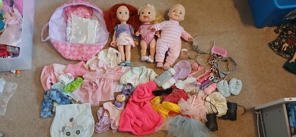 Baby Doll Lot w/ Clothes & Accessories thumbnail